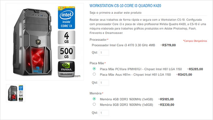 Produto Configurável