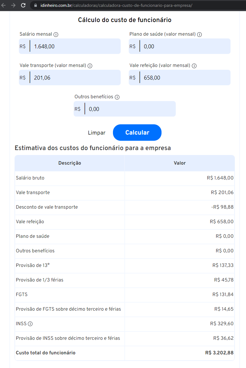 Quanto custa um CLT para uma empresa?